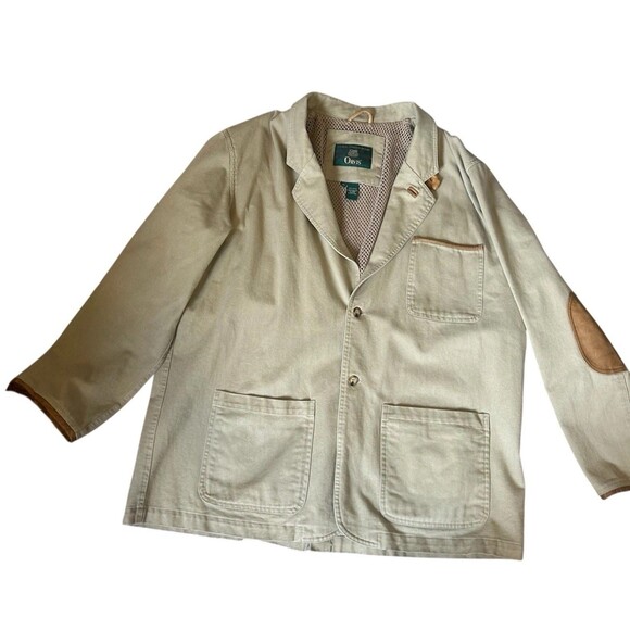 Orvis Zambezi Leather Trim Hunting Outdoor Safari Jacket Blazer Mesh Men's XL - Picture 8 of 16